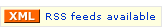 XML RSS feeds available